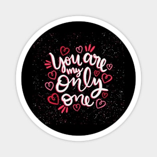 valentines day romantic lettering Magnet